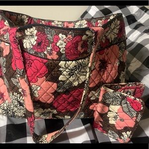 Vera Bradley Purse & Wallet - pink and brown